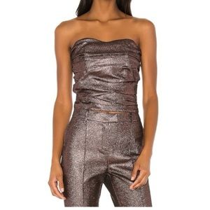 Ethel Corsage Top in Pink Glitter